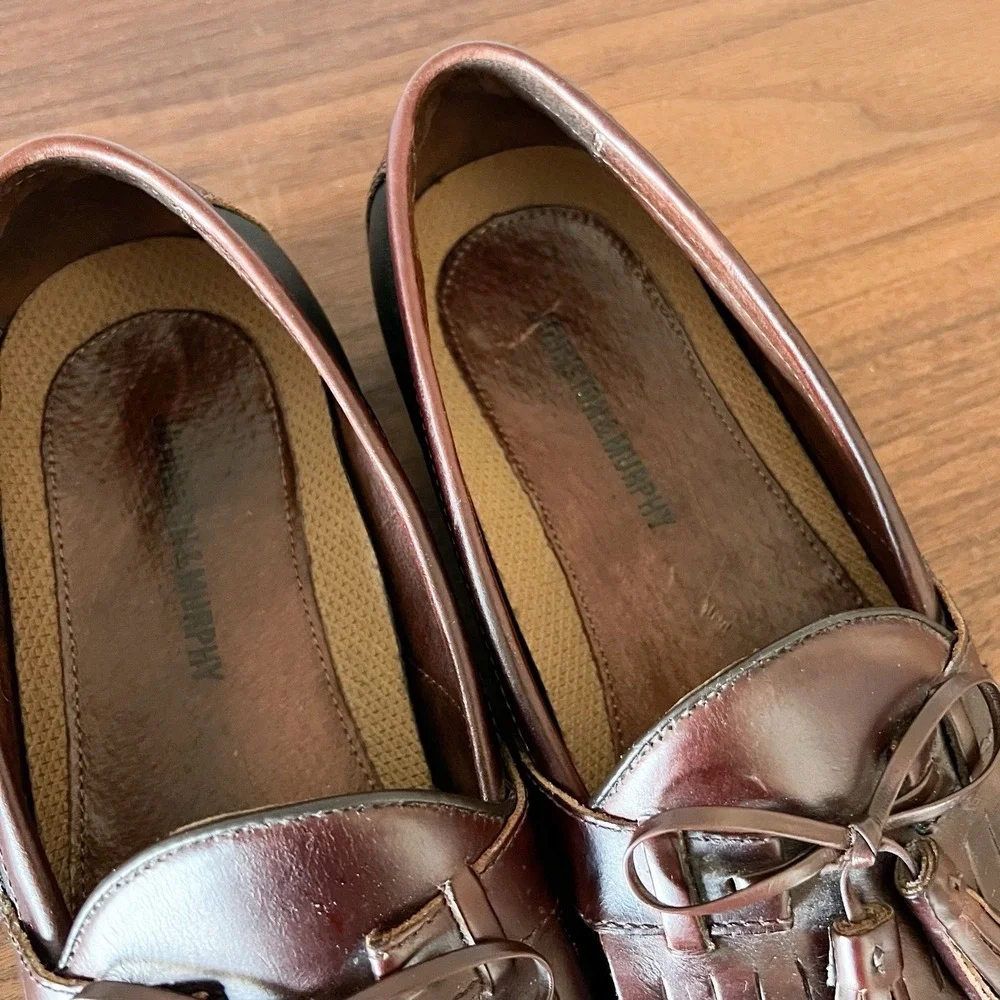 Johnston & Murphy Aragon II Kiltie Tassel Loafers Black/Chestnut Men's Size 10.5